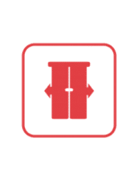 Red icon of double doorsRed icon of double doors