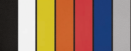  7 colors: black, white, yellow, orange, red, blue, and gray7 colors: black, white, yellow, orange, red, blue, and gray